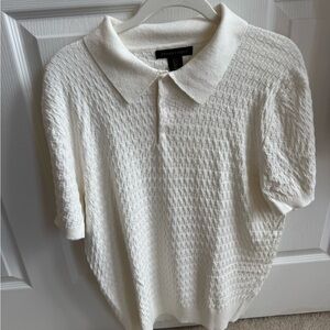 Men’s White Textured Polo Shirt. Never worn.